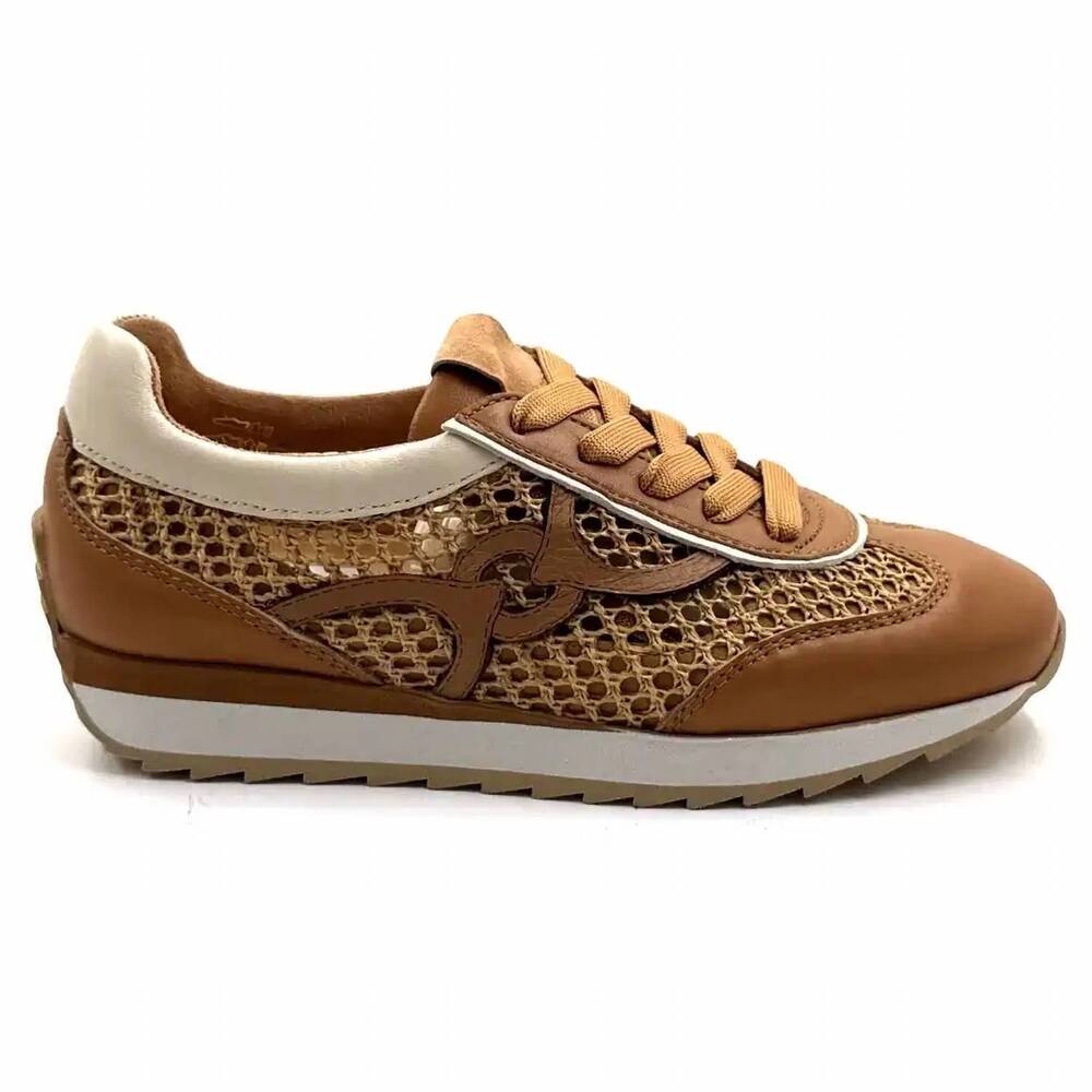 NEW SOFTWAVES women's dakota raffia sneakers in noisette